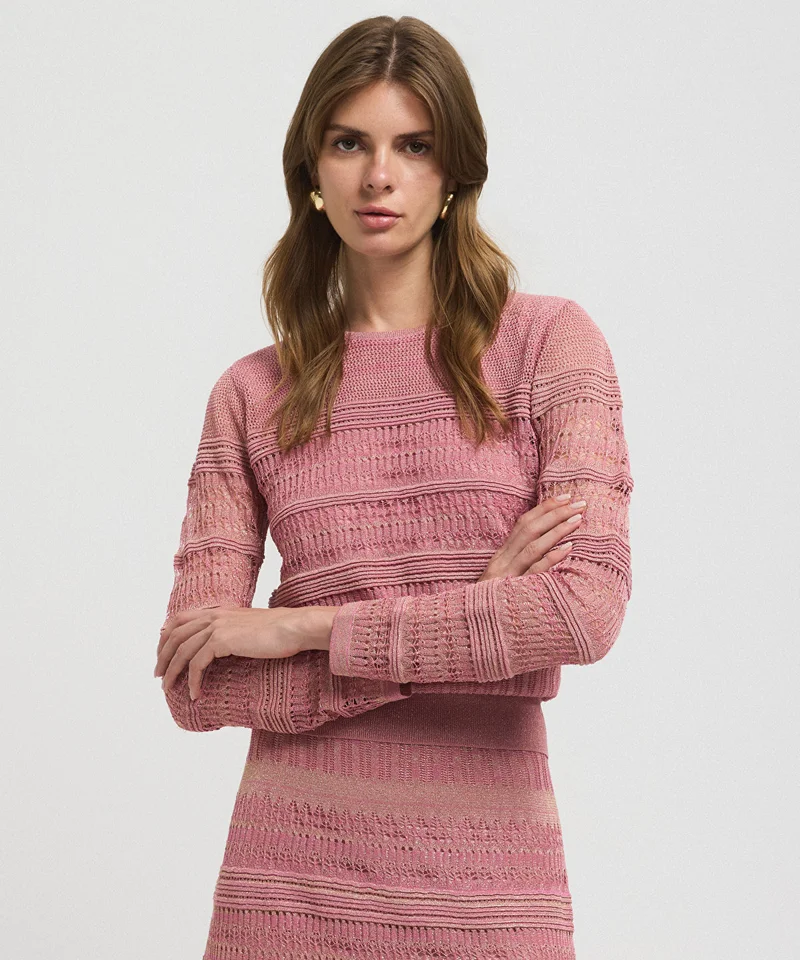 ابيكول Contrast Textured Knit Sweater